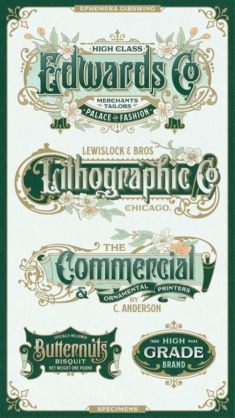 Victorian Lettering, Victorian Fonts, Old Fonts, Elegant Script Fonts, Fancy Letters, Popular Fonts, Fancy Fonts, Lettering Styles, Vintage Logo Design