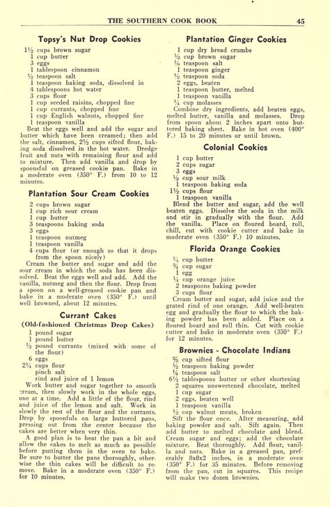 Antique Recipes, Southern Cookbook, Heirloom Recipes, Handwritten Recipes, Grandmas Recipes, Old Fashioned Recipes, Ginger Cookies, Southern Cooking, Retro Recipes