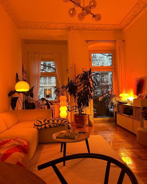 snippets from this week #photodump warm light atmosphere after a long day is a must for me 🧡 my little babies- cute as always 🥹 my new… | Instagram Apartment Lighting, Orange Rooms, Dream Apartment Decor, Aesthetic Living Room, Living Room Orange, Future Apartment Decor, Apartment Decor Inspiration, Cozy Apartment, Cozy Interior