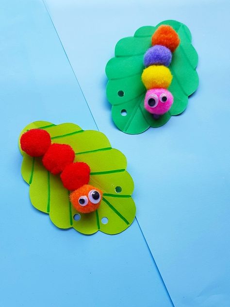 Pom Pom Caterpillar, Caterpillar Craft Preschool, Aktiviti Prasekolah, Bug Craft, Kraftangan Prasekolah, Caterpillar Craft, Aktiviti Kanak-kanak, Insect Crafts, Bug Crafts