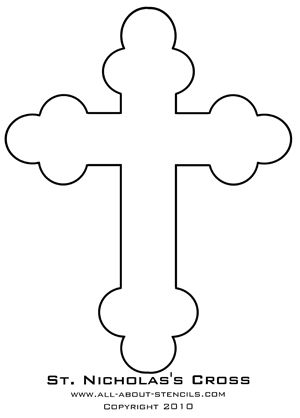 cross templates | St. Nicholas's Cross also known as St. Olga's Cross Cross Stencil, Cross Template, First Communion Banner, Recuerdos Primera Comunion Ideas, First Communion Decorations, Communion Decorations, First Communion Party, صفحات التلوين, Wooden Crosses