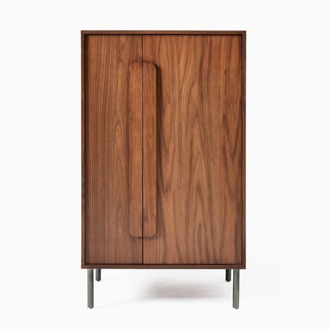 Gemini (32") Opp Storage Armoire, Walnut | West Elm Mid Century Modern Wardrobe, Contemporary Dressers, Reclaimed Wood Dresser, Storage Armoire, Modern Armoire, Kids Cabinet, Modern Dressers, Wood Armoire, Oversized Furniture