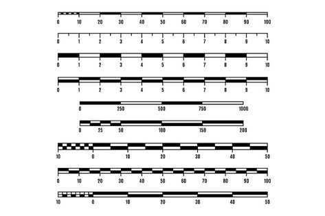 Map scale lines and rulers for miles and kilometers distance measure. Measuring tape with metric and imperial systems scales. Size and distance indicators bars or vector charts set Arm Tattoos, Ruler Tattoo, Scale Bar, Scale Map, Measuring Tape, Arm Tattoo, Scales, Ruler, Arch