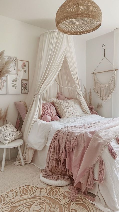 Discover 50+ Girls Bedroom Ideas that combine elegance and fun, creating spaces that are as beautiful as they are functional. Make her room a true reflection of her personality! 🌟🌷 #GirlsBedroomIdeas #ElegantDesigns #FunSpaces Pretty Girls Bedroom Ideas, Pink Butterfly Room Girls Bedroom, Pastel Pink Aesthetic Bedroom, Preteen Girls Bedroom Boho, Preteen Girls Room Decorating Ideas, Pink Princess Room Aesthetic, Young Adult Female Bedroom Ideas, Preteen Bedroom Ideas For A Girl, Girl Teen Bedroom Ideas