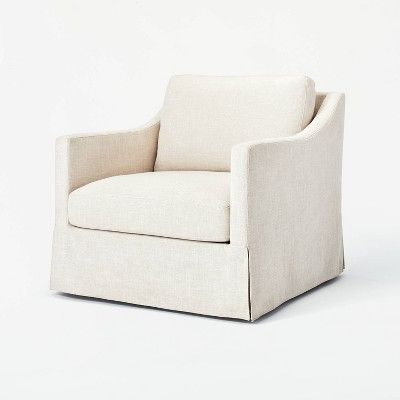 Threshold™ designed with Studio McGee Furniture : Target Shea Mcgee, Upholstered Swivel Chairs, Arm Chair Styles, Comfy Seating, Upholstered Accent Chairs, Colorful Chairs, Studio Mcgee, Swivel Armchair, Beautiful Chair