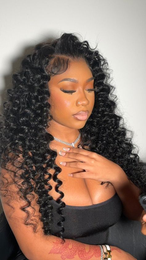 Flipover Quickweave Wand Curls, Curly Hairstyles Sew In Black Women, Side Part Water Wave Sew In, Flip Over Quickweave Wand Curls, Beachwave Curls Black Women, Red Deep Wave Frontal Wig Hairstyles, Wand Curls Black Women Middle Part, Wet Wavy Sew In Weave, Curls For Long Hair Black Women