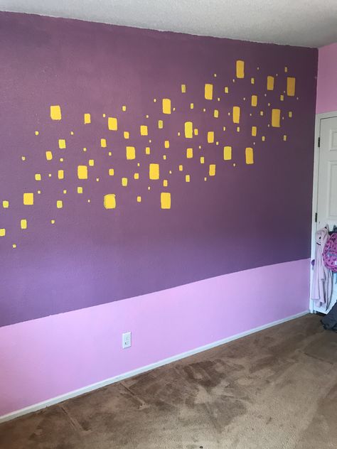 1034 X 576 Wallpaper, Adult Disney Bedrooms, Tangled Inspired Room Decor, Tangled Wall Decor, Tangled Inspired Nursery, Tangled Theme Nursery, Tangled Room Ideas, Tangled Hallway Decorations, Rapunzel Nursery Theme