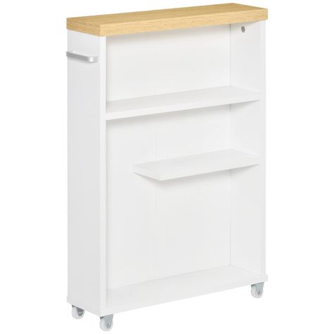 PRICES MAY VARY. Utility Cart: This bathroom cabinet has three shelves, which are cut into suitable size for toilet paper, hand towels, and soap. It is very suitable to put in the bathroom between the tub and the toilet, and saves space. Slim Save Saving Design: The modern design allows the bathroom storage cabinet to provide maximum capacity in the smallest space and easily slide into the seemingly useless narrow space. It is a fantasy to be used it as a bathroom storage cabinet beside the toil Bathroom Storage Stand, Slim Bathroom Cabinet, Slim Bathroom, Small Bathroom Cabinets, Wood Floor Bathroom, Space Saving Bathroom, Mobile Shelving, Freestanding Bathroom Cabinet, Castor Wheels