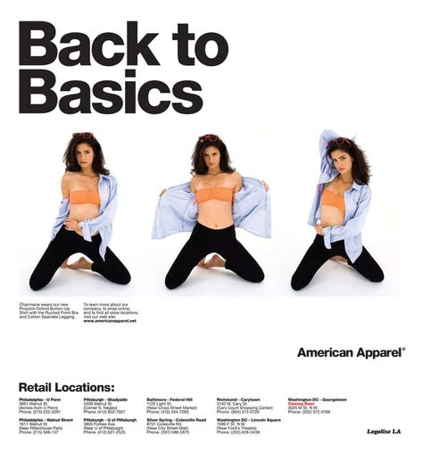 American Apparel Ads | Worst Advertisements from American Apparel American Apparel Ads, American Apparel Ad, What Is Gender, Vice Magazine, Skins Uk, Gender Stereotypes, Reversible Vest, Back To Basics