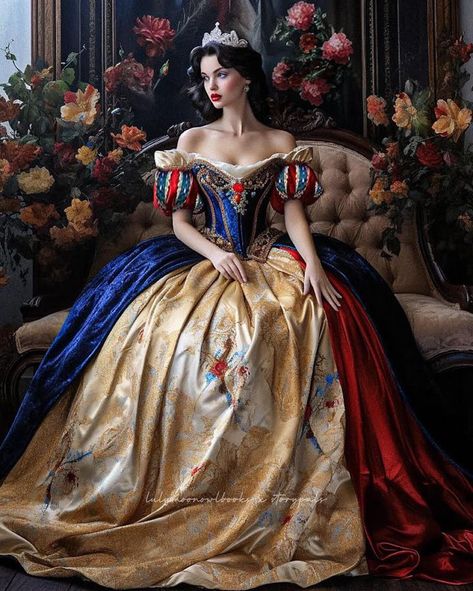 Ethereal Gowns Fairytale, Snow White Sweet 16 Dress, Snow White Gown, Snow White Outfits, Snow White Art, Snow White Cosplay, Disney Princess Dress, Fantasy Settings, What Is Your Favorite Color