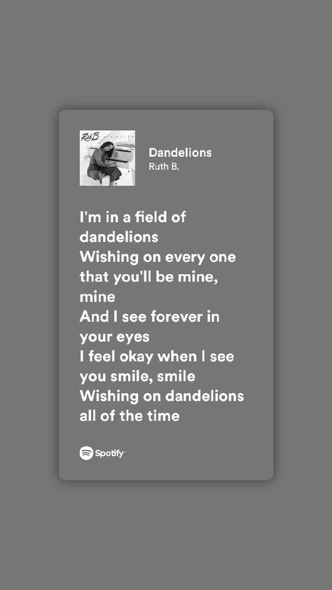 Dandelions Lyrics Wallpapers, Spotify Lyrics Aesthetic Wallpaper, Dandelion Song Lyrics, Dandelions Spotify, Spotify Lirycs, Spotify Lyrics Wallpaper, Song Lyrics Wallpaper Aesthetic, Dandelion Lyrics, Words For Best Friend