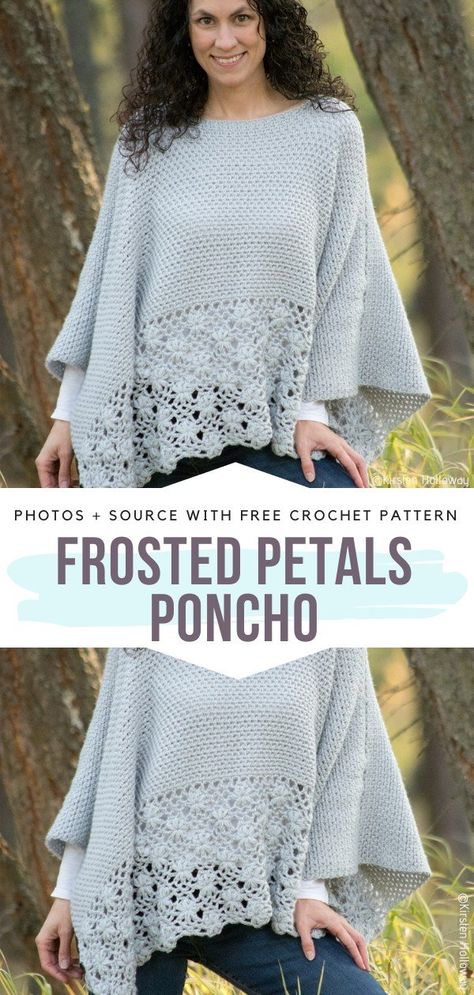 Modern Minimalism Ponchos Free Crochet Patterns - Free Crochet Patterns Crochet Poncho Free Pattern Woman Easy, Free Crochet Poncho Patterns Woman, Crochet Poncho Free Pattern Woman, Crocheted Ponchos, Modern Minimalist Fashion, Poncho With Sleeves, Poncho Patterns, Lace Poncho, Crochet Wrap Pattern