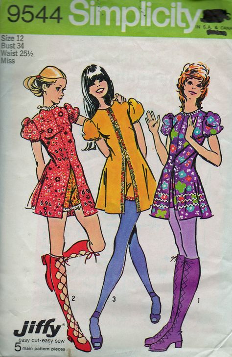 1960s Aesthetic, 1970 Fashion, 70s Sewing Patterns, Patron Vintage, Jr High, Vintage Dress Patterns, Motif Vintage, Retro Mode, Couture Vintage