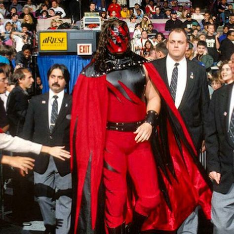 Kane coming down the aisle at Madison Square Garden in 1997. Kane Wrestler, Wrestling Images, Kane Wwf, Wwe Kane, Kane Wwe, Wrestlemania 29, Red Monster, Wwe Royal Rumble, Undertaker Wwe