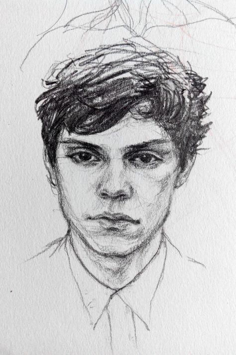 Evan Peters How To Draw Evan Peters, Evan Peters Portrait, Evan Peters Painting, Ahs Drawings, Evan Peters Drawing, Kunst Inspiration, Face Sketch, 인물 드로잉, Portrait Sketches