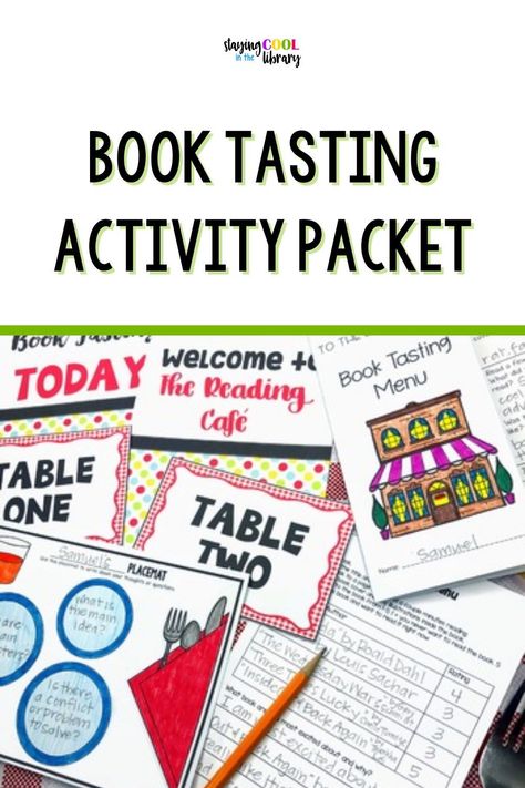 A book tasting is a chance to expose students to different kinds of books and genres and will get them engaged and excited about reading. These could be books that they would never look at on their own or books that do not circulate in your library or classroom. Check out this fun activity! Librarian Ideas, Picture Book Activities, Book Tasting, Library Lesson Plans, Library Center, Library Media Specialist, Academic Language, Library Skills, Information Literacy
