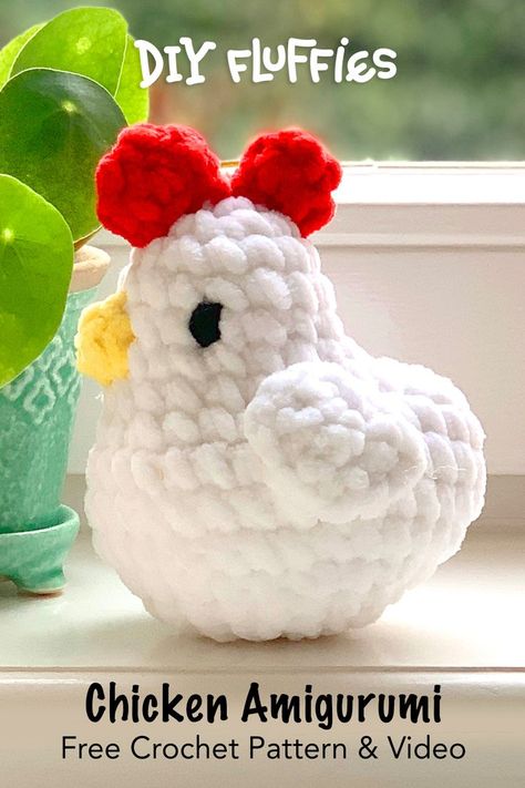 Chicken Crochet Pattern, Chicken Crochet, Easy Crochet Animals, Crochet Chicken, Crochet Business, Crochet Design Pattern, Beginner Crochet Projects, Crochet Amigurumi Free Patterns, Crochet Amigurumi Free