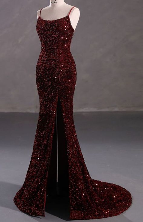 Dark Burgundy Dress Formal, Burgendy Formal Dress, Dark Red Sequin Dress, Wine Red Prom Dress Glitter, Prom Dresses Maroon Burgundy, Dark Red Evening Dress, Dark Cherry Red Prom Dress, Dark Red Sparkly Prom Dress, Dark Red Sparkly Dress