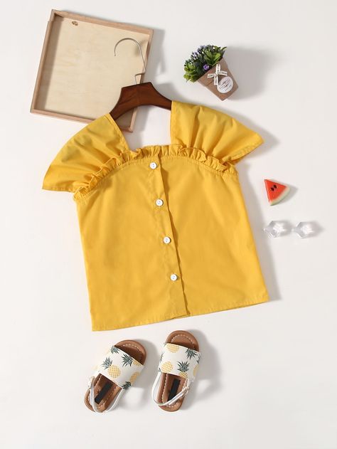 Kids Tops Girls Shirts, Kids Top Designs, Kids Dress Collection, Kids Blouse Designs, Kids Dress Wear, Kids Frocks Design