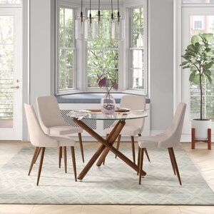Compare Dining Table Sets | Wayfair Dining Room Design Glass Table, Glass Dining Table Set, Dining Roo, Dining Table Sets, Glass Round Dining Table, Dining Room Table Chairs, Metal Table Top, Heck Yeah, Table Sets