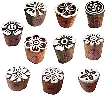 Clay Printing Stamps Arty Crafty Small Floral Shape Wooden Blocks (Set of 10): Amazon.co.uk: Toys & Games Make Temporary Tattoo, Making Pottery, Wooden Printing Blocks, Printing Blocks, Clay Stamps, Stamp Carving, Textile Printing, Fabric Stamping, Stamp Blocks