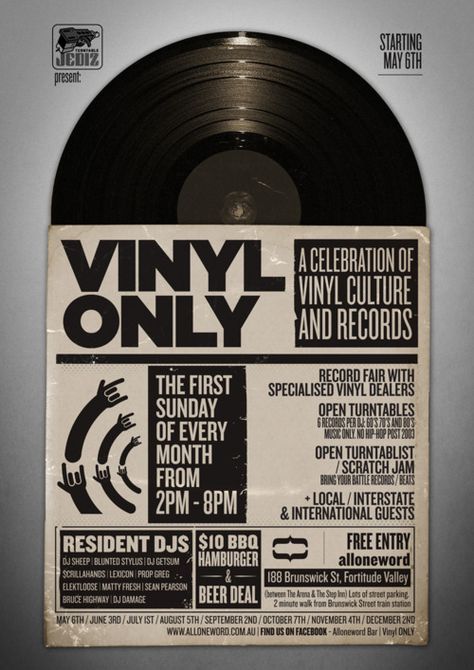 Poster Design For Record Fair - Vinyl Only hosted at Alloneword Vynil Record, Vinyl Poster, 타이포그래피 포스터 디자인, Textil Design, Poster Music, Deco Retro, Vinyl Music, Record Store, Vinyl Designs