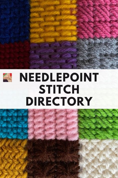 Needlepoint Stitch Directory | Needlepointers.com Bargello Needlepoint Stitches, Easy Needlepoint Background Stitches, T Stitch Needlepoint, Plastic Needlepoint Patterns, Needlepoint Filler Stitches, Leaf Stitch Needlepoint, Skip Tent Needlepoint Stitch, Needlepoint Stitches For Flower Petals, Corduroy Needlepoint Stitch