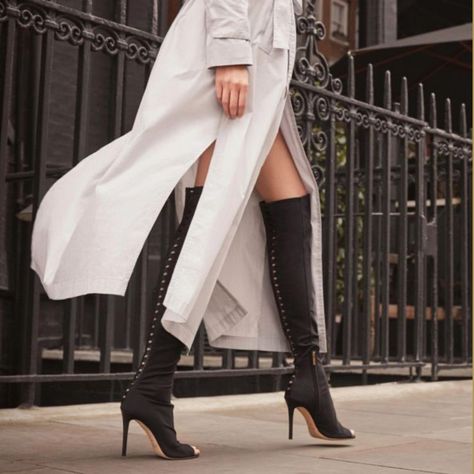 Haute Couture, Jimmy Choo Boots, Knee Boot, Jimmy Choo Shoes, Footwear Design Women, Runway Models, Nappa Leather, Luxury Shoes, Over The Knee Boots
