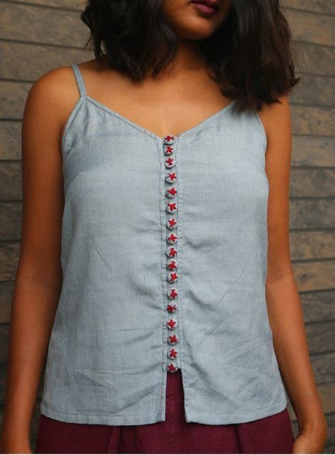 Linen top for women, White top, Linen tank top, Tops for summer, Made to order, Custom made, Plus si Couture, Haute Couture, Jean Tops For Indian Women, Cotton Crop Tops Designs For Jeans, Cotton Top Designs For Women, Cotton Tops Designs For Jeans, Jeans Tops For Women, Short Tops For Jeans, Embroidery Tops For Women