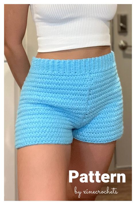 10+ Summer Shorts Crochet Patterns - Page 4 of 4 Crochet Waistband Pattern, Shorts Knitting Pattern Free, Crochet Pajama Set Pattern, Short Crochet Pattern, Crochet Pj Set, Easy Crochet Items, Crochet Bottoms Pattern Free, Free Crochet Shorts Pattern, How To Crochet Shorts