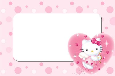 Hello Kitty Angel: Free Printable Invitations, Toppers, Wrappers, Labels and Images. Hello Kitty Labels Printables, Sanrio Nametag Template, Hello Kitty Card Template, Hello Kitty Presentation Template, Hello Kitty Google Slides, Hello Kitty Template, Graduation Background, Cute Labels, Hello Kitty Y2k