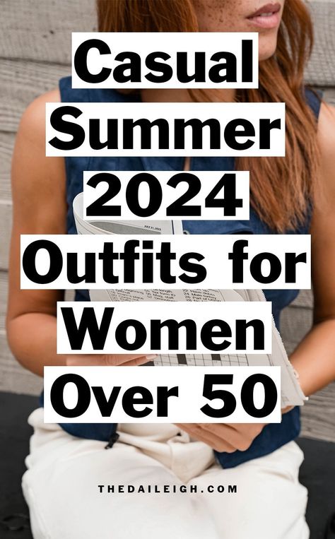 Casual Summer 2024 Outfits for Women Over 50 Older Women Vacation Outfits, Cute Outfits For 50 Year Old Women, Ladies Over 50 Fashion Outfit, Casual Summer Outfits 2024 Women Over 50, Summer Style For Women Over 50, How To Dress In Your 50s For Women, Summer Outfits 50 And Older, 50 Outfits Ideas Over 50 Fashion Over 50, Women Fashion Over 50 Outfits