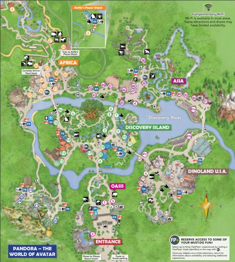 32 Fantastic Animal Kingdom Hidden Secrets You MUST Discover - ThemeParkHipster Animal Kingdom Map, Disney Map, Kingdom Map, Animal Kingdom Orlando, Zoo Inspiration, Dunia Disney, Discovery Island, Zoo Park, Disney World Vacation Planning
