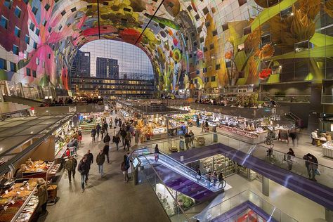 Market Hall Rotterdam - indoor food court and fresh market Rotterdam, Santiago Calatrava, Renzo Piano, Graz, Nanyang Technological University, Rotterdam Netherlands, Glass Building, Marriott Hotels, 13 Reasons