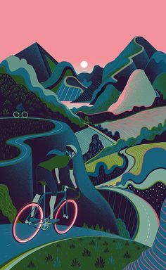 Bicycle Art on Pinterest | Bike Art, Illustrations Posters and ... Mood Board Illustration, Games Tattoo, Illustration Design Graphique, Bike Illustration, Bike Poster, Flat Vector Illustration, Kunst Inspiration, Soyut Sanat Tabloları, Bicycle Art