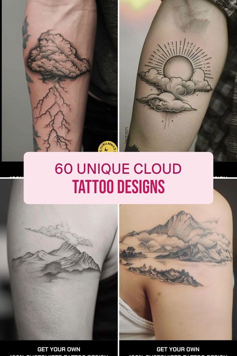 Nature, Storm Tattoos, Cloud Tattoo Ideas, Cloud Tattoos, Individuality Quotes, Cloud Tattoo Design, Clouds Tattoo, Storm Tattoo, Design Your Own Tattoo