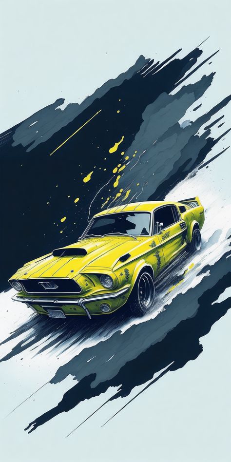 Photographie New York, Mustang Art, Ford Mustang Wallpaper, Mustang Wallpaper, Sports Car Wallpaper, Car Backgrounds, Cool Car Drawings, Automotive Artwork, Cool Car Pictures