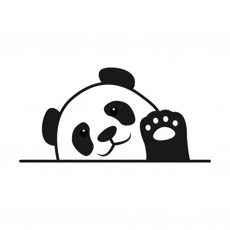 Baby panda waving paw cartoon Premium Ve... | Premium Vector #Freepik #vector #animal Cartoon Panda Drawing, Panda Doodle Art, Panda Face Drawing, Panda Cartoon Drawing, Panda Cute Cartoon, Panda Doodle, Panda Drawings, Panda Face Painting, Logo Panda