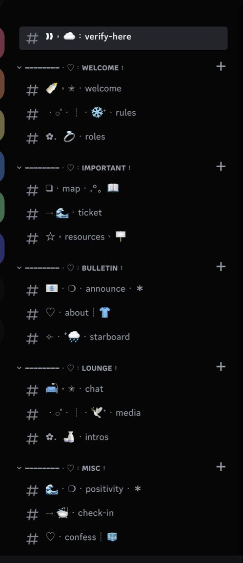 Discord Forum Ideas, Discord Channel Layouts Aesthetic, Discord Server Category Ideas, Discord Severs Ideas, Art Discord Server Ideas, Discord Study Server Ideas, Aesthetic Discord Channel Ideas, Simple Discord Server Layout, Discord Server Name Ideas Aesthetic