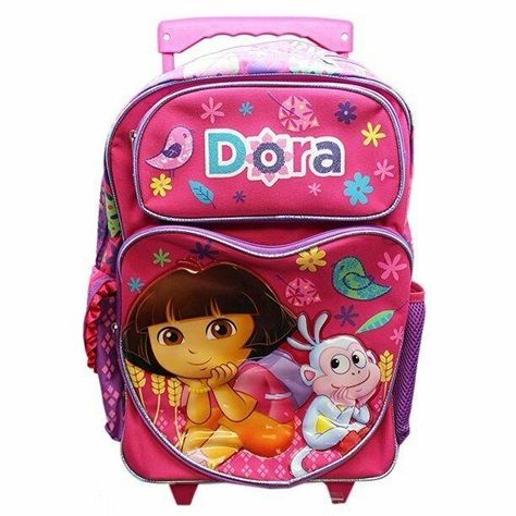 Boots Pose, Dora And Boots, Kids Rolling Backpack, Backpack Luggage, Embossed Graphics, Minnie Mouse Toys, Suitcase Backpack, Kids School Backpack, Paw Patrol Nickelodeon