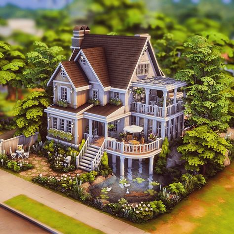 Heeelloooo everyone!! 💚 My newest basegame house! A dream home for a family of five! Surrounded by trees and plants, perfect for being happy! Check out my latest speed build for it on my YouTube channel. I hope you enjoy it. ▶ Link in Bio ❤️✨🌺❤️✨🌺❤️✨🌺 ✨No CC ✨30x20 (Willow Creek) ✨3x🛌 ✨2x🚽 ✨Edit done with Photoshop/ Lightroom ❤️✨🌺❤️✨🌺❤️✨🌺 #thesims4builds #thesims4homes #showusyourbuilds #sccregram #somesimlishbuild #simstagram #thesims #sims #thesims4 #ts #ts4 #thesims4house #simsbuild... House Exterior Plans Layout, Sims Garden House, Sims 4 House Windenburg, Sims Willow Creek House, Sims Windenburg House, Sims 4 Brichester, Sims 4 Shed Ideas, Sims 4 Coastal House Interior, Sims 4 Cc House Exterior Walls