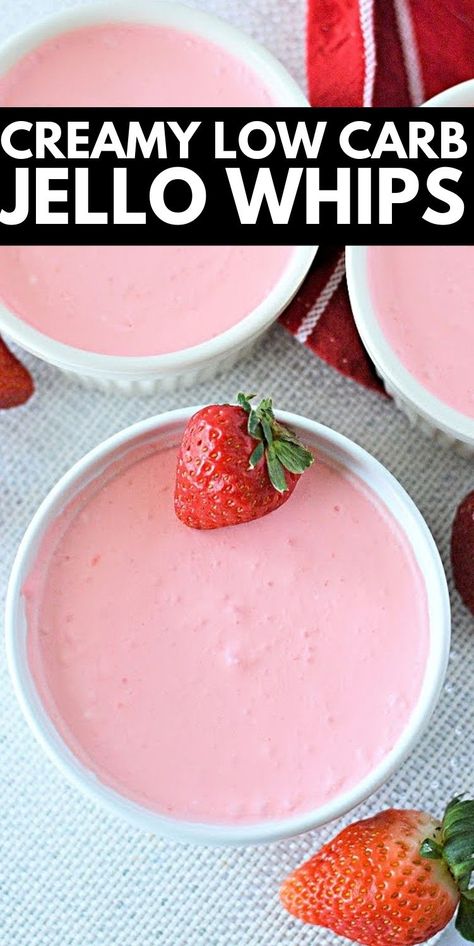 Creamy Low Carb Jello Whips - These low carb Jello Whips is made with strawberry Jello to give it a festive red color. Add some white keto whipped cream and green sprinkles and you have the perfect Christmas dessert! #lowcarb #Lowcarbrecipes #Lowcarbdiet #Lowcarbjellofluff #lowcarbjellowhips #jellofluff #christmasdessert #dessert #nobake #food #recipes Strawberry Jello Fluff, Low Carb Jello Dessert, Jello Whips, Jello Fluff, Perfect Christmas Dessert, Strawberry Fluff, Keto Whipped Cream, Delicious Holiday Desserts, Jello Dessert Recipes