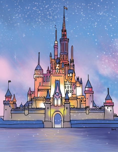Disneyland castle.. perfect iPhone wallpaper Disney Castle Drawing, Walt Disney Castle, Chateau Disney, Castle Movie, Lindo Disney, Disney World Castle, Castle Drawing, Foto Disney, Disney Canvas Art