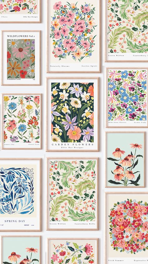 Flower Art Design, Karten Design, Watercolor Walls, Botanical Wall Art, Floral Wall Art, Floral Wall, Botanical Illustration, Botanical Art, Floral Watercolor