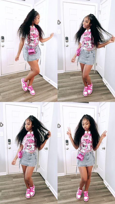 Ig: pr3ttyyoungthanggg Black Ppl Outfits, Honduras Outfit Ideas, Baddie School Outfits Highschool Summer, Bday Fit Ideas, Outfits With Cherry Red 11s, Fly Birthday Outfits Black Women, Olive 4s Outfit, Fairground Outfit Ideas, Fair Outfit Ideas Black Women