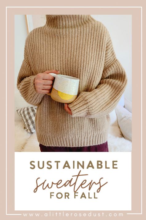 When looking for sweaters to add to your fall wardrobe, choose one of these sustainable sweaters for fall! ethical fashion | sustainable fashion Wider Hips, Sweaters For Fall, Black High Waisted Pants, Pear Shaped Women, Tailored Clothes, Sustainable Clothing Brands, Ethical Fashion Brands, To Gain Weight, Eco Friendly Clothing