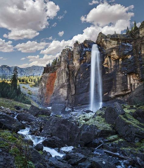 Colorado Places To Visit, Colorado Waterfalls, Skiing Colorado, Places In Colorado, Pueblo Colorado, Road Trip To Colorado, Telluride Colorado, Visit Colorado, Bridal Veil Falls