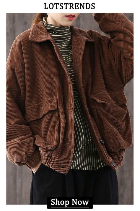 casual jacket
vintage coat
Cotton Jacket
Ladies coat
fall jacket Dark Academia Winter Coat, Courdory Jacket Outfit, Earthy Clothing Style, Corduroy Sweater, Earth Tone Clothes, Nice Jackets, Streetwear Ideas, Loose Coat, Corduroy Coat