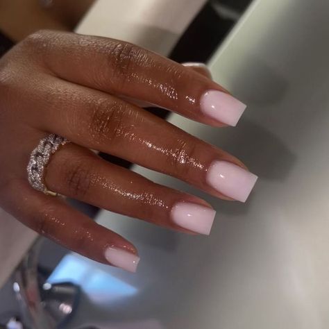 Milky Nails, Work Nails, Short Square Acrylic Nails, Simple Acrylic Nails, Unique Acrylic Nails, Nagel Inspo, Acrylic Nails Coffin Short, Short Acrylic Nails Designs, Pink Acrylic Nails