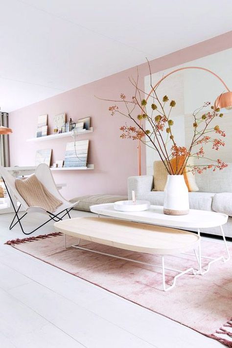 made you blush. Ruang Tv, Pastel Interior, Deco Rose, Interior Design Color, Pink Living Room, Salon Interior Design, Hus Inspiration, Design Del Prodotto, Salon Design